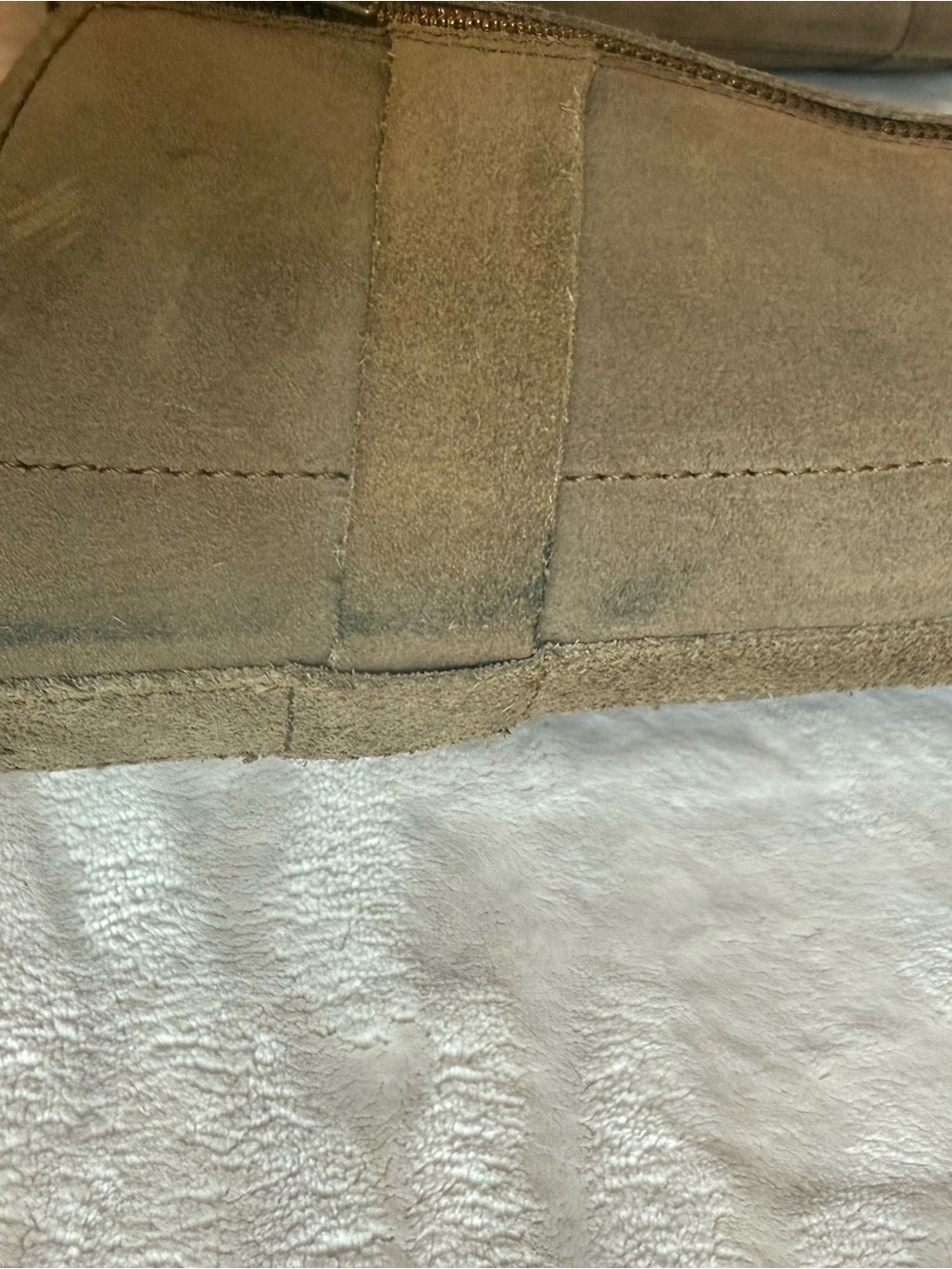 Born Olive-Taupe Suede Mid-Calf Heeled Boots - Picture 9 of 16